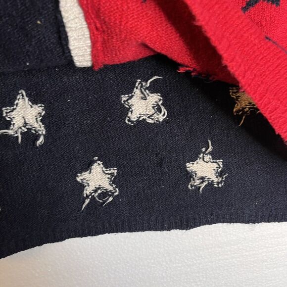 Marisa Christina Vintage Red White Blue Linen Blend Stars Knit Sweater Vest 2X - Picture 2 of 5